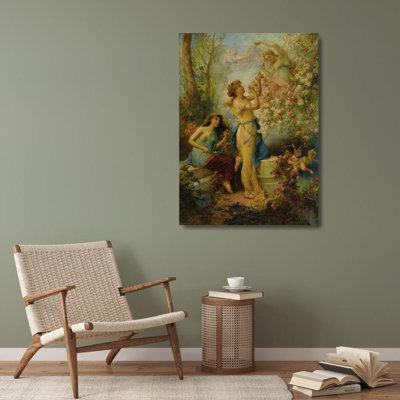 «Venus with Putti and Attendants» par Hans Zatzka - Art mural sur toile tendue avec châssis