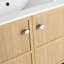 Meuble-lavabo de 76 cm (30 po), construction en contreplaqué de chêne avec 2 portes pour les articles de toilette. Meuble-lavabo autoportant en contreplaqué, offrant beaucoup d'espace de rangement.