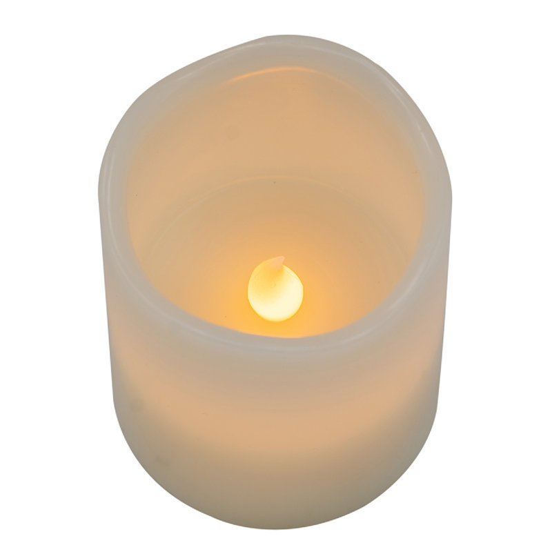 Set of 3 Ivory LED Candles with Remote Timer