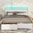 Omartin 45.4'' Bed Frame Twin Size with Armrests Headboard & RGB Light, Upholstered Twin Size Bed Platform with Drawers-685555291-733436153