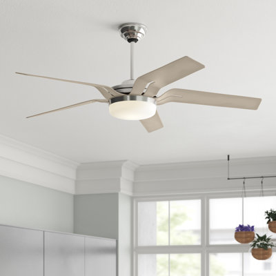 56" Correne 5 - Blade LED Standard Ceiling Fan with Remote Control and Light Kit Included