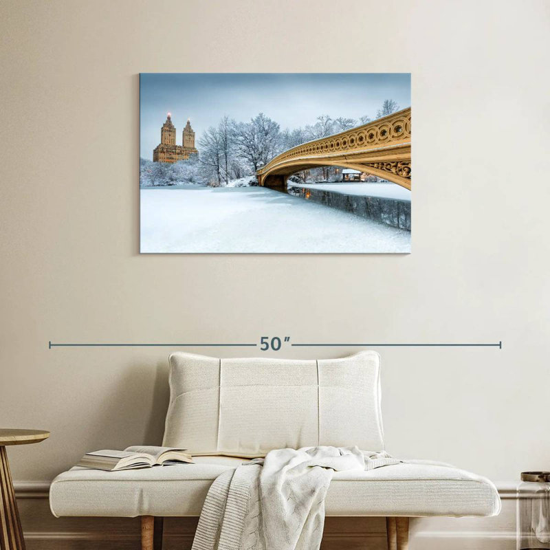 Vanna Central Park Bow Bridge In Winter, 24" H x 36" W