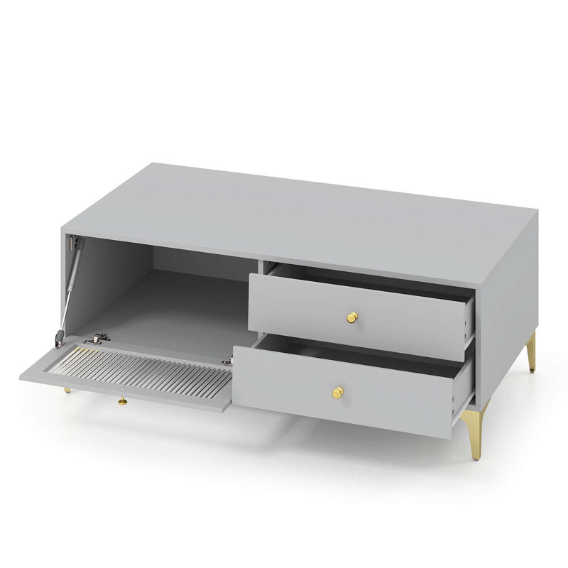 Modern Tv Stand For 55" Tvs With Drop Down Door Cabinet 2 Storage Drawers