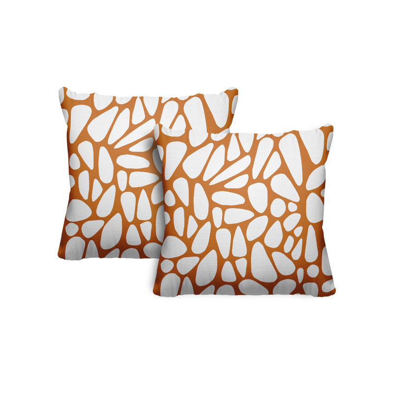 Coussin Stone, L 19 po x H 19 po, Orange