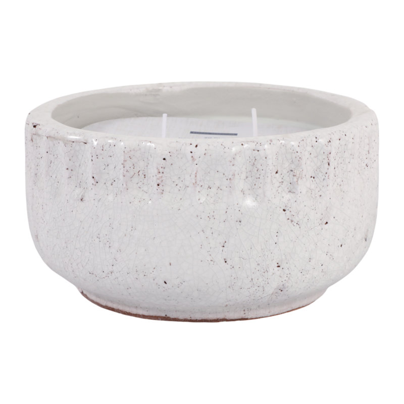 Bougie parfumée moderne en céramique à glaçure craquelée pour table basse - Bougie décorative pour salon, bibliothèque ou chambre - 18 cm