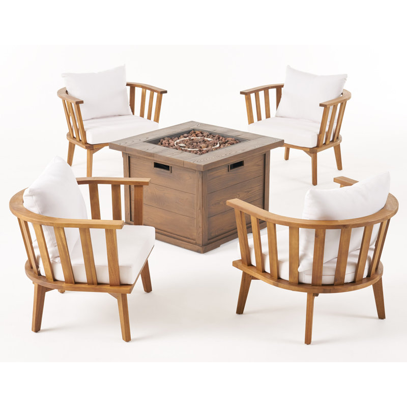 Valerie Acacia 4 - Person Patio Conversation Set with Cushions
