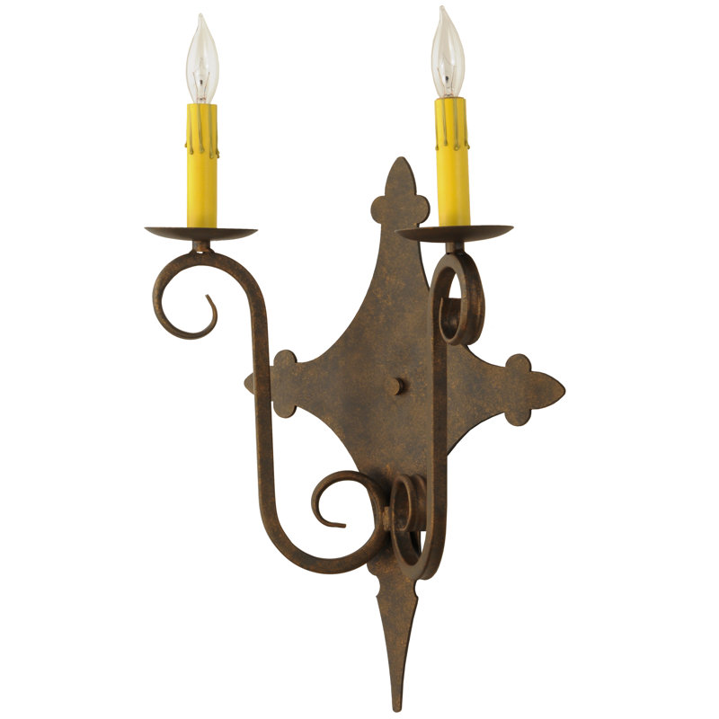 Applique murale bougie 2 lumières Angelique, H 18 po x l 13 po x P 6 po