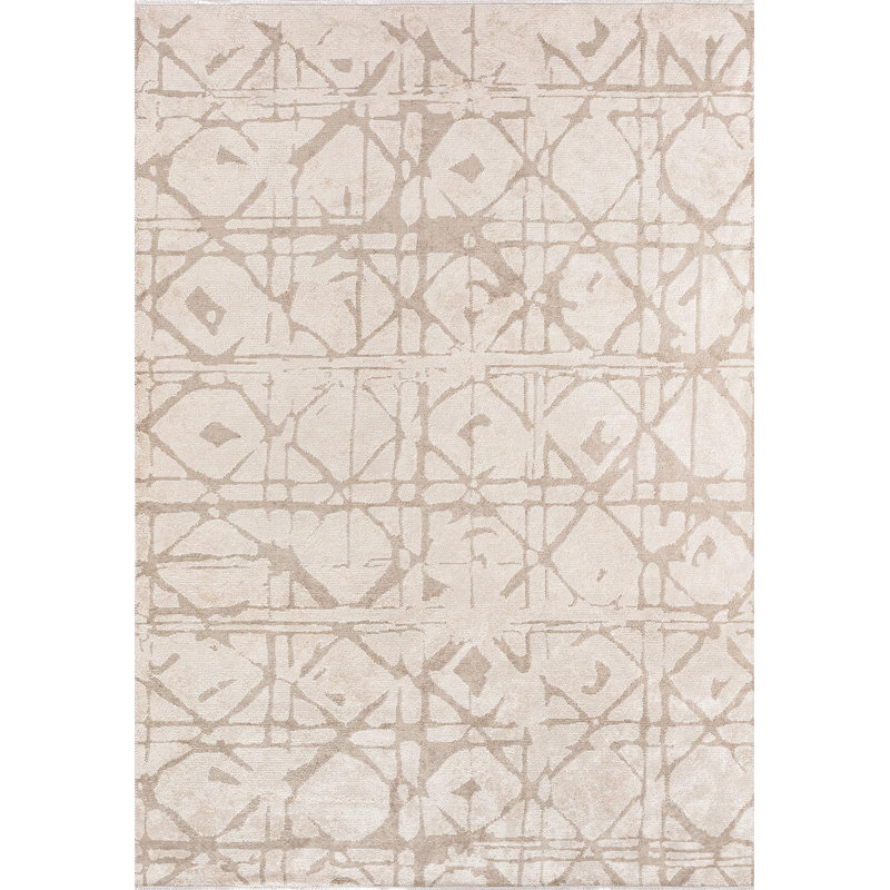 Contemporary Abstract Diamond Pattern Area Rug, Rectangle 9'10" x 14'