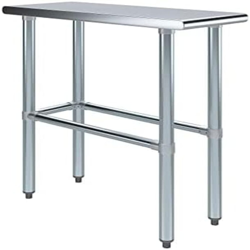 Table de travail commerciale en acier inoxydable avec pieds réglables H 35 po x l 18 po x P 30 po Express KitchQuip - Certifié NSF