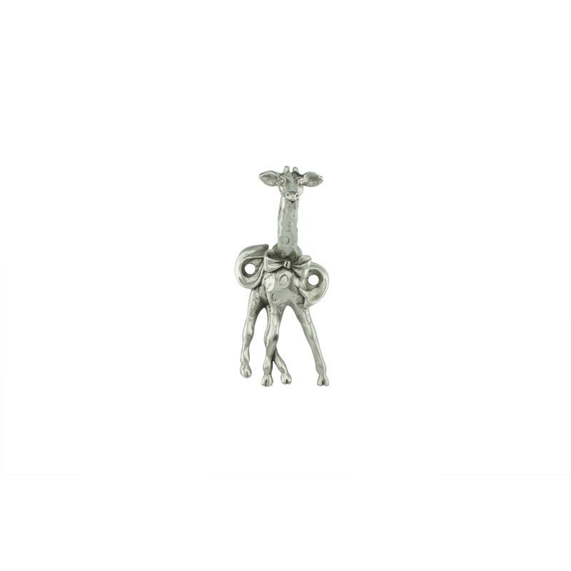 GIRAFFE HOOK, Étain satiné
