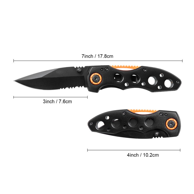 Couteau de poche pliant 3 po / 7,6 cm Manche en aluminium 7Cr17Mov