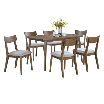 1pc Dining Table Walnut Square Wooden Top Furniture Rich Wood Tone Table Transitional Style