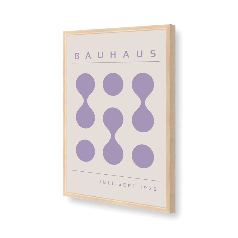 Mauve Bauhaus Flow I, impression, Reproduction encadrée sans passe-partout, Érable brut, H 37 po x l 25 po x P 1,25 po