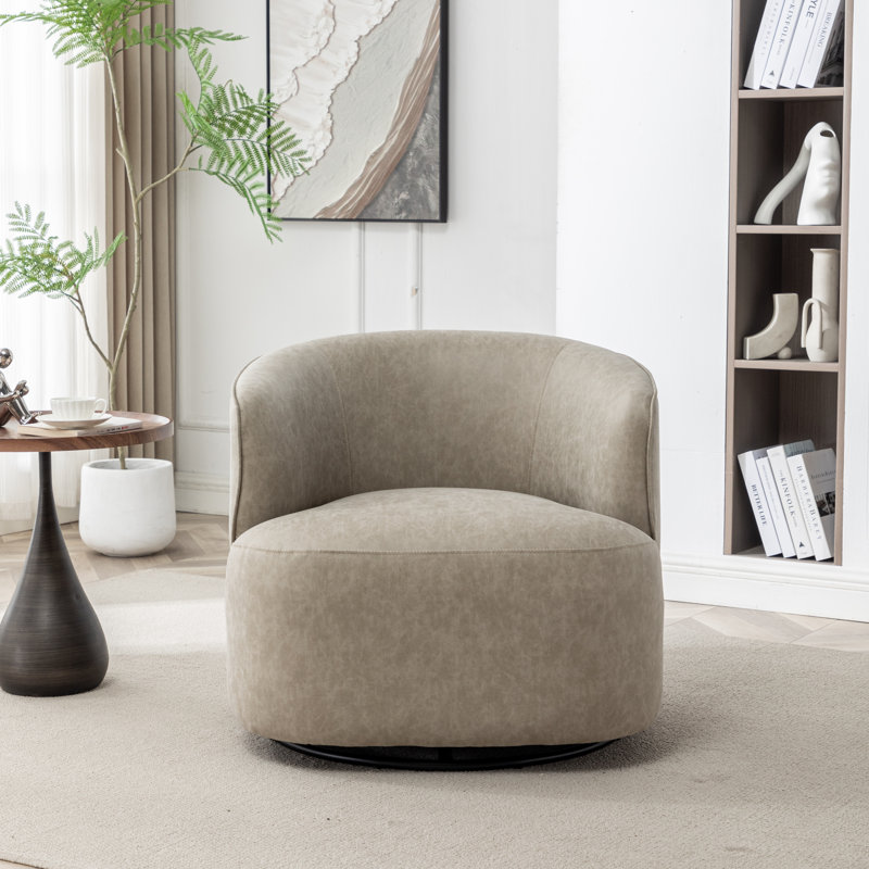 Fauteuil demi-tonneau pivotant de 32 po Tybias, Gris