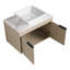 Meuble-lavabo mural 42 po avec lavabo en céramique et tablettes latérales