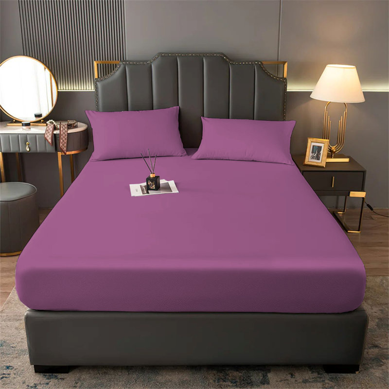 Aspire Homeware Premium 25cm Deep Fitted Sheet for Stylish and Comfortable Bedding, Lilac/Purple, Single (3')