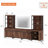 Waite Modern TV Stand With 3 Tiers Bookshelf, Farmhouse Entertainment Center With 4 Large Storage Cabinets And Adjustable Shelf, Wooden Media TV Console With Black Metal Leg For Living Room-1015699871