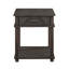 Table de bout traditionnelle rustique avec rangement brun