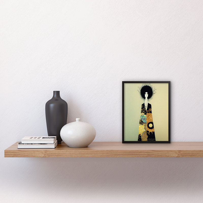 Portrait Of Beautiful Woman Klimt Dress - Single Picture Frame Print