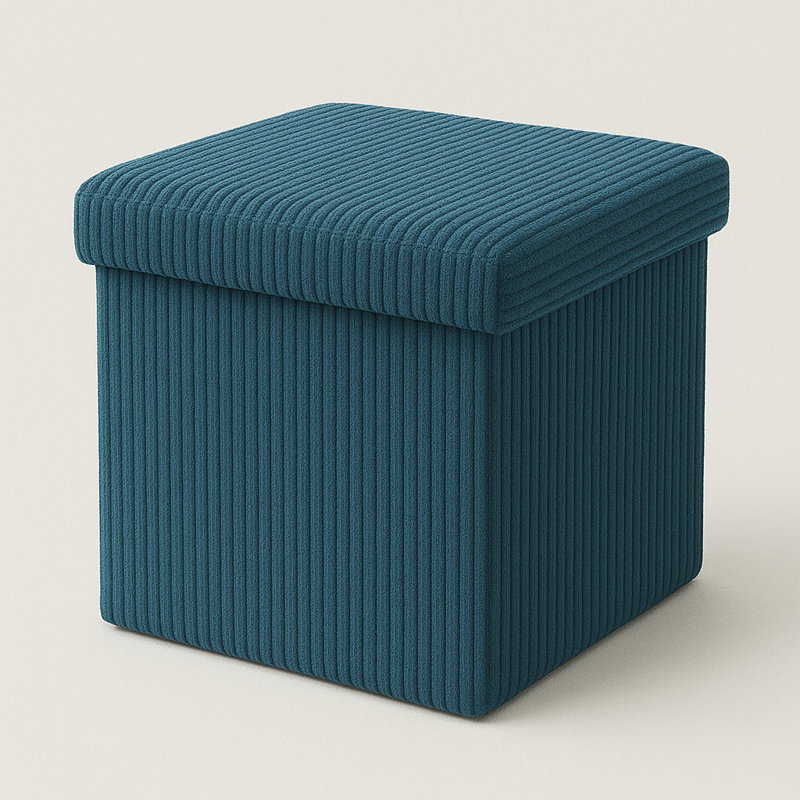 50cm Wide Tufted Footstool Ottoman, Teal