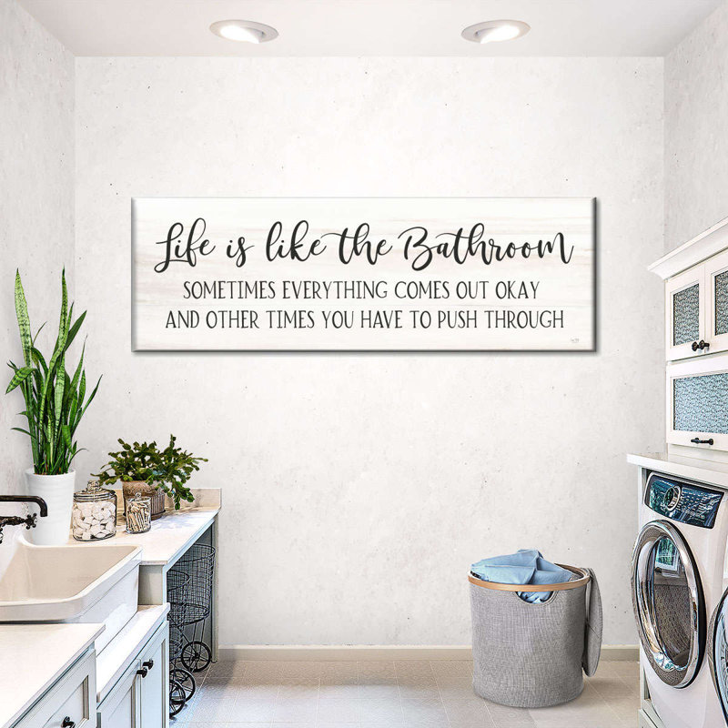 Humour de salle de bain cite des couleurs abstraites, H 17 po x l 51 po