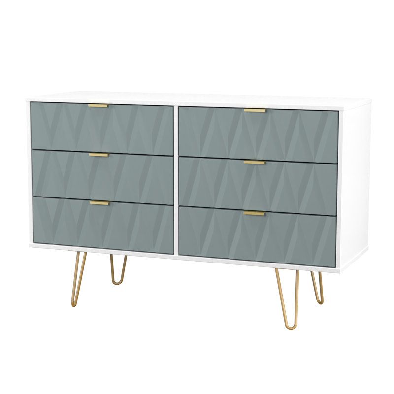Baturhan 6 Drawer Wide Chest (Ready Assembled), Duck/White
