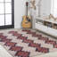 Tapis rouge / ivoire Zed Modern Trellis Kilim-1420613512