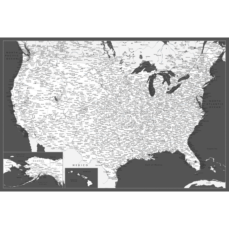 Carte magnétique encadrée dans des tons de terre, H 22 po x l 33 po x P 1 po, Blanc / Gris
