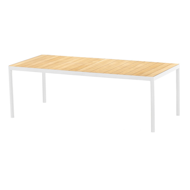 Bois de teck massif, 29.5" H x 110.25" W x 39.38" D, Blanc