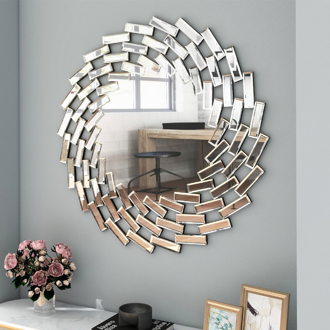 Freelon Sunburst Glass Round Wall Mirror Willa Arlo™ Interiors 