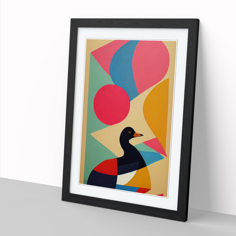 Anstus Goose Abstract - Picture Frame Print, 34cm H x 25cm W, Oak