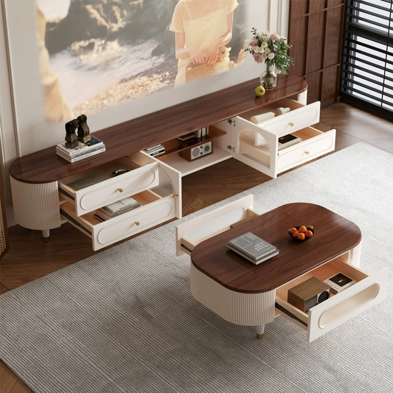 Solid wood TV stand and coffee table
