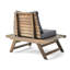 Chaise d'extérieur avec rembourrage et siège large - doublure en bois gris foncé agrandie