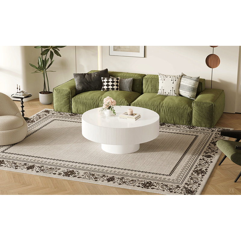 Table d'appoint ronde 18,9 po, table de bout cylindrique en treillis, table basse avec grille, table d'appoint Boho avec rangement caché, pour le salon, la chambre à coucher