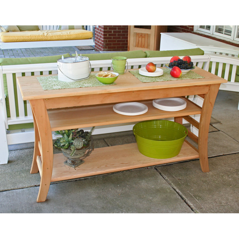Square Cedar Outdoor Buffet & Console Table , in. W 20'' in. D, 20" W x 58" L x 31" H