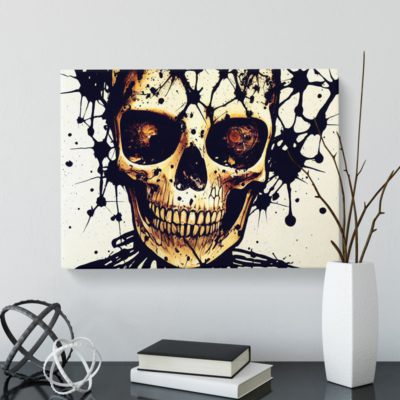 Artistic Skull Of A Man - Wrapped Canvas, 35cm H x 50cm W x 3cm D