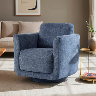 Fauteuil demi-tonneau rembourré et pivotant