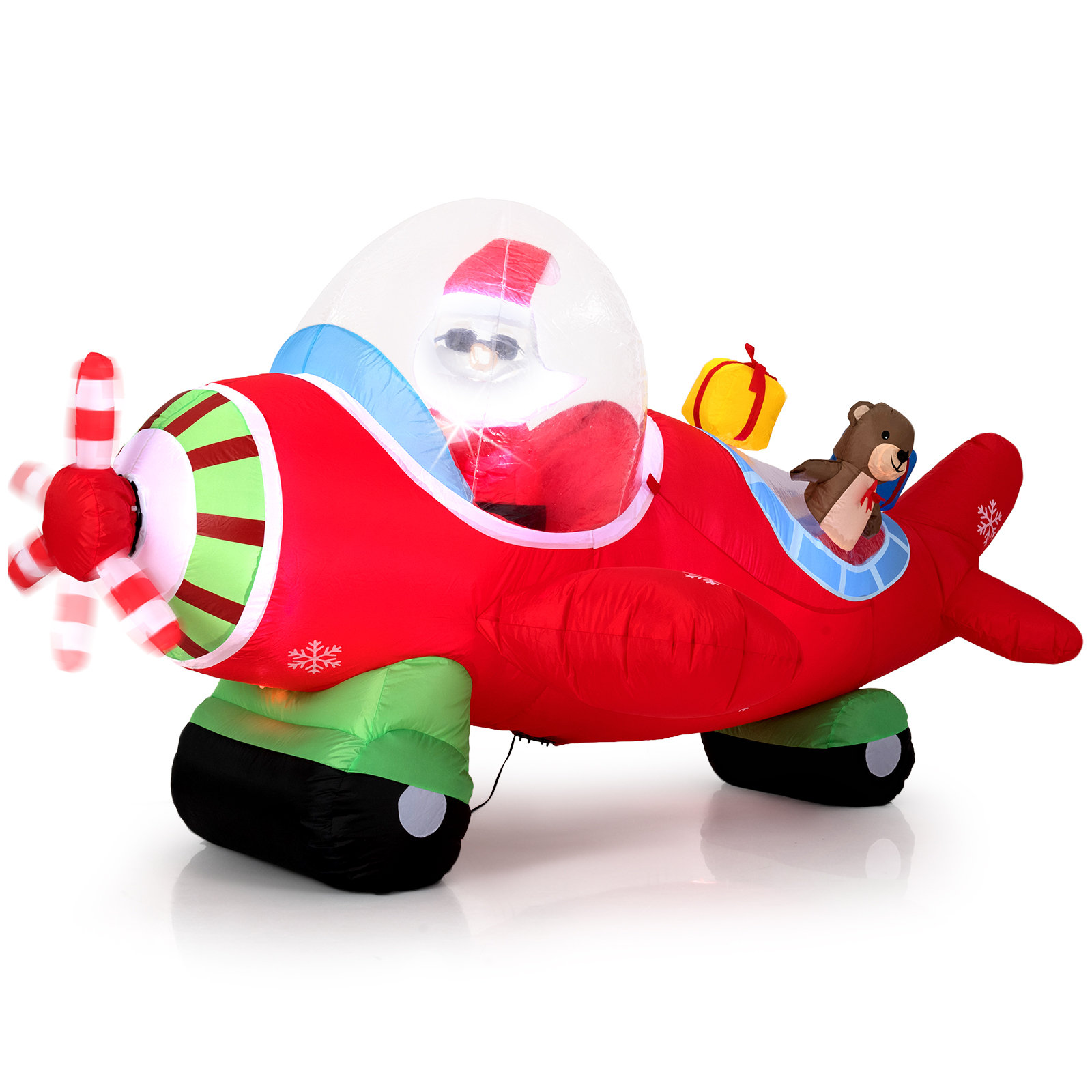 Alcott Hill® 7.2 FT Christmas Inflatables Airplane with Gift Boxes and ...