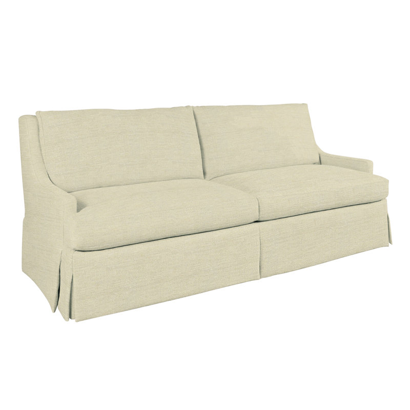 Royce 87" Linen Recessed Arm Slipcovered Sofa with Reversible Cushions, Glynn Natural
