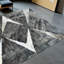 Tapis en fourrure de lapin Rex gris et blanc fait à la main - Tapis en cuir souple pour table de salle à manger -449977352