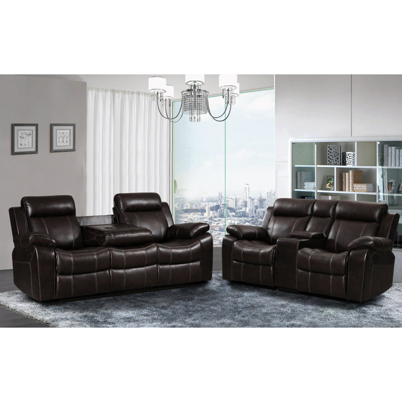 Ensemble de salon inclinable en similicuir Manan