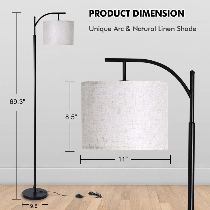 Siarrah 69.3'' Arched Floor Lamp