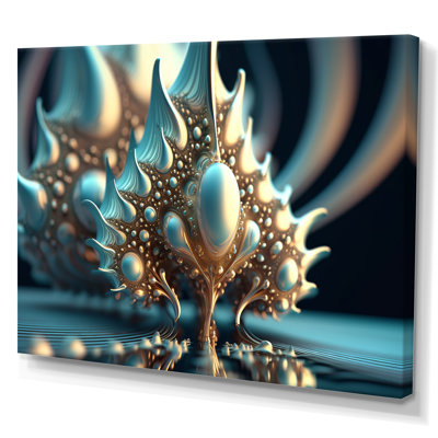 «Fractal Turquoise Pastel Cosmic Architecture I», reproduction sur toile