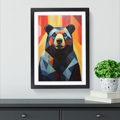 Bear Cubism Art - Framed Print