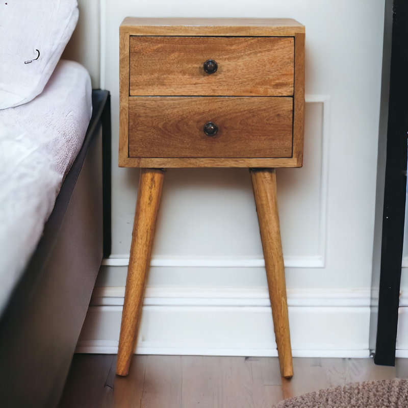 Ternes 30cm W Solid Wood Bedside Table