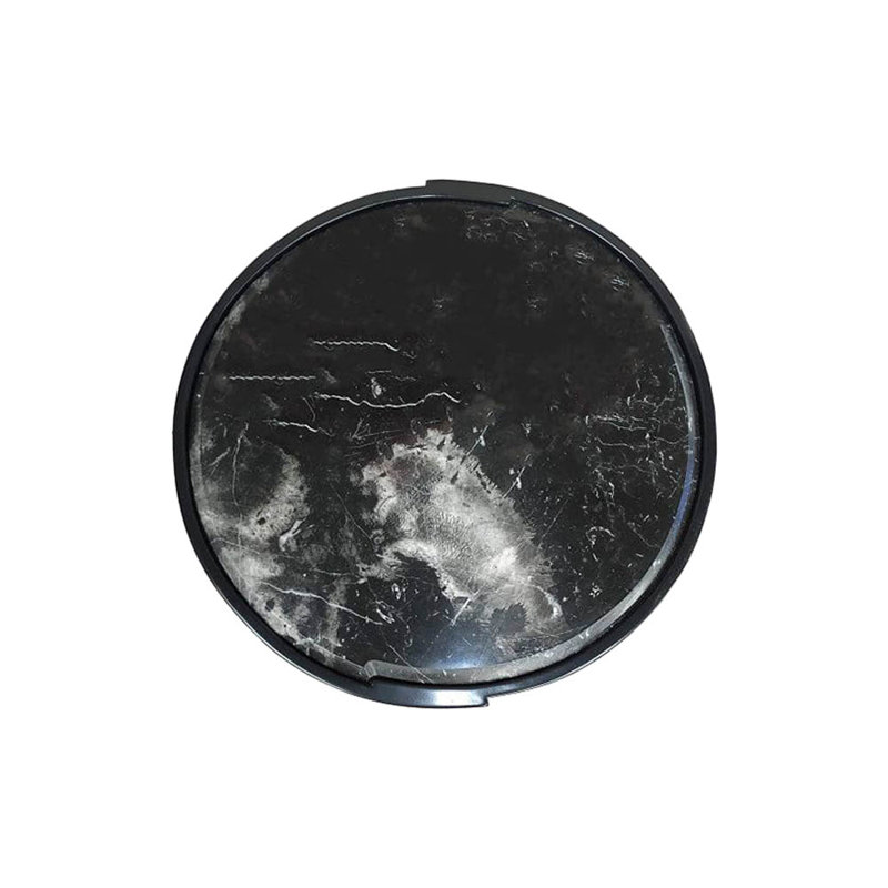 Kitel Black Round Marble Topped Side Table