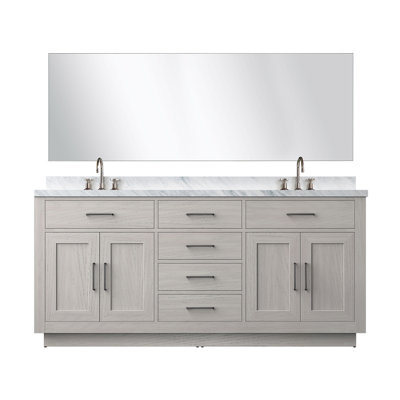 Ensemble de meuble-lavabo double 72 "avec miroir