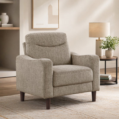 Contemporary 3pc Sofa Set Brown Sofa Loveseat Chair Chenille Upholstery Foam Comfort Solid Wood Furniture Living Room