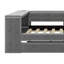 Lit plateforme tapissier avec tablettes de rangement, bureau, station de charge et lit gigogne-254720308