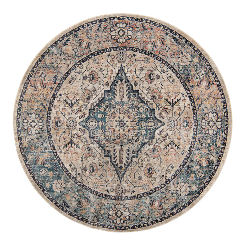 Gause Oriental Indoor Rug, Round 7'
